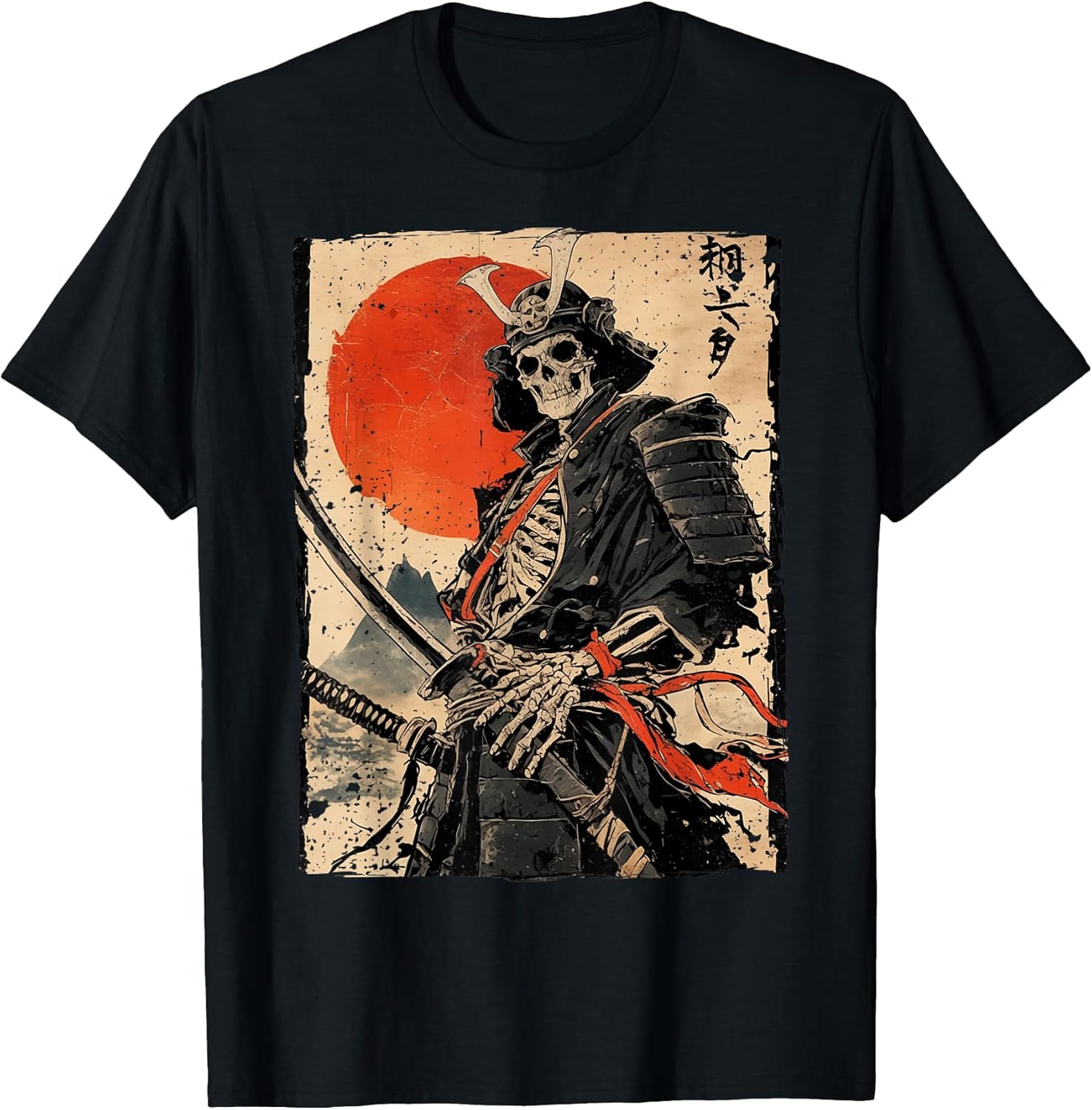 Japan Samurai Warrior Skeleton Ukiyo Ink Artwork - Adult & Kids T-Shirts, Sweatshirts & Hoodies apparel design preview 1