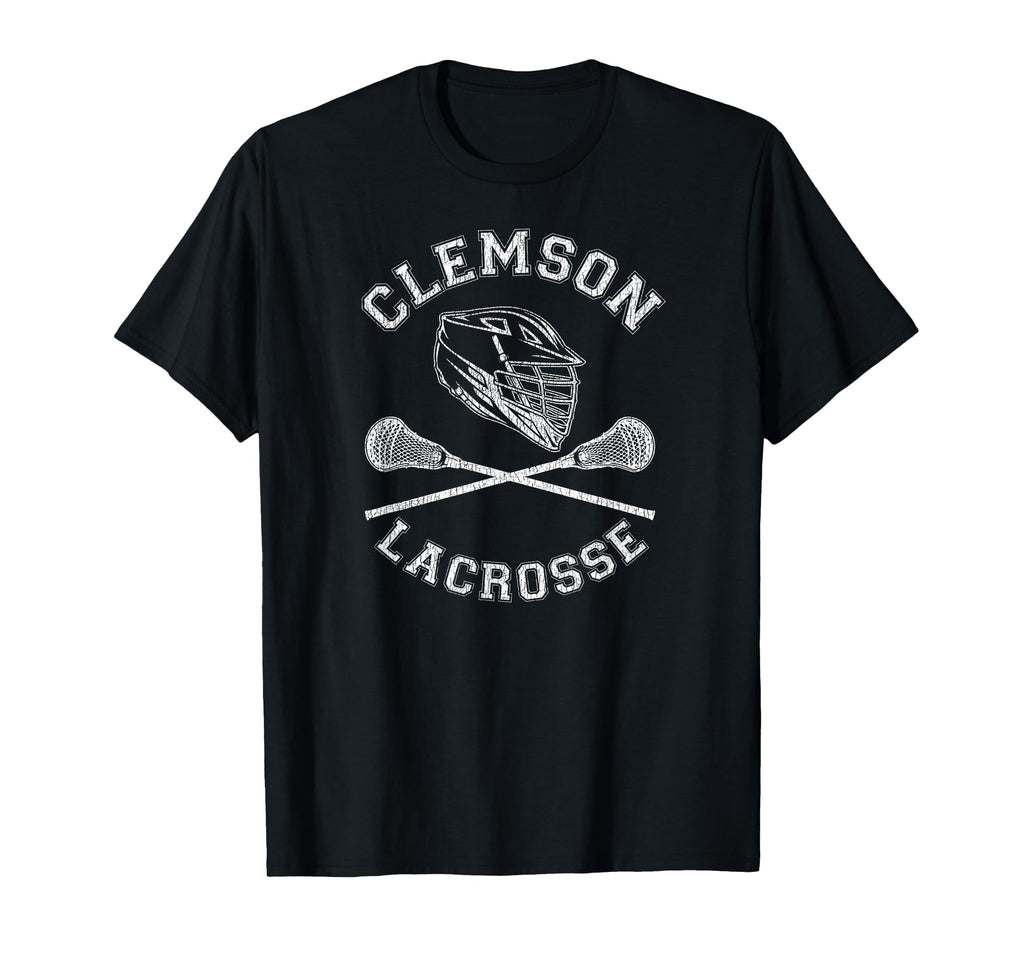 Clemson Lacrosse Distressed Lax T-Shirt - Unique Graphic for Adults - T-Shirt, Sweatshirt, Hoodie