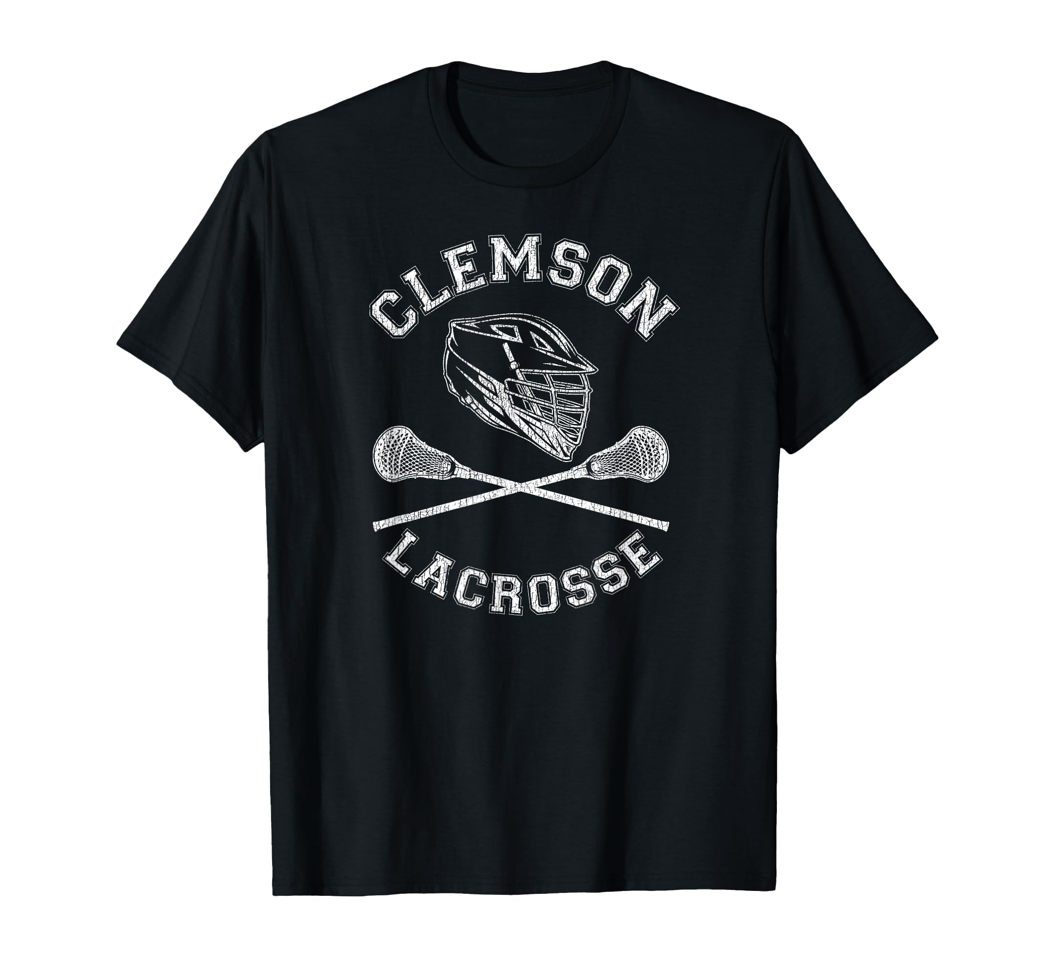 Clemson Lacrosse Distressed Lax T-Shirt - Unique Graphic for Adults - T-Shirt, Sweatshirt, Hoodie