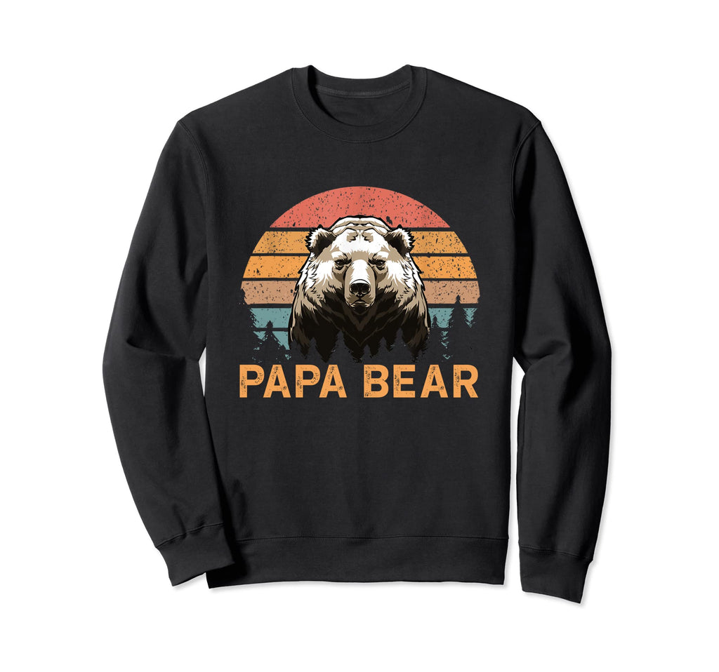 Papa Bear Sunset Daddy Camping Sweatshirt - Fun Novelty Design Unisex - T-Shirt, Sweatshirt, Hoodie