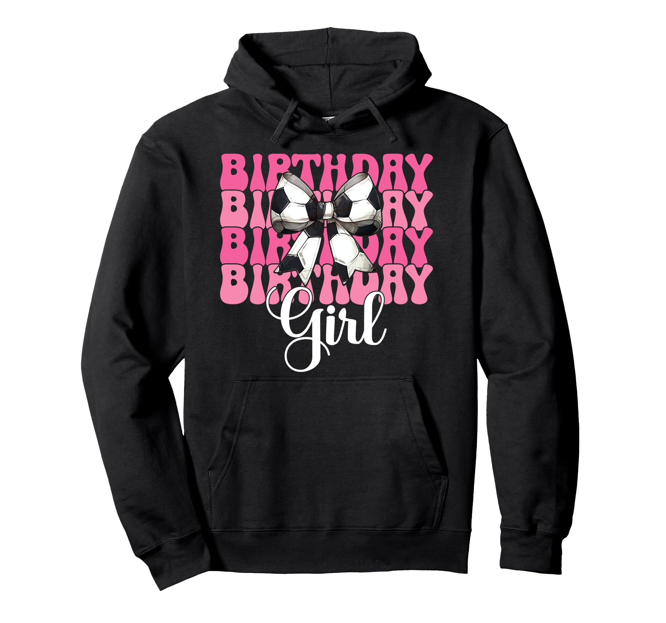 Birthday Soccer Coquette Bow Hoodie - Aesthetic Graphic Men Women - T-Shirt, Sweatshirt, Hoodie