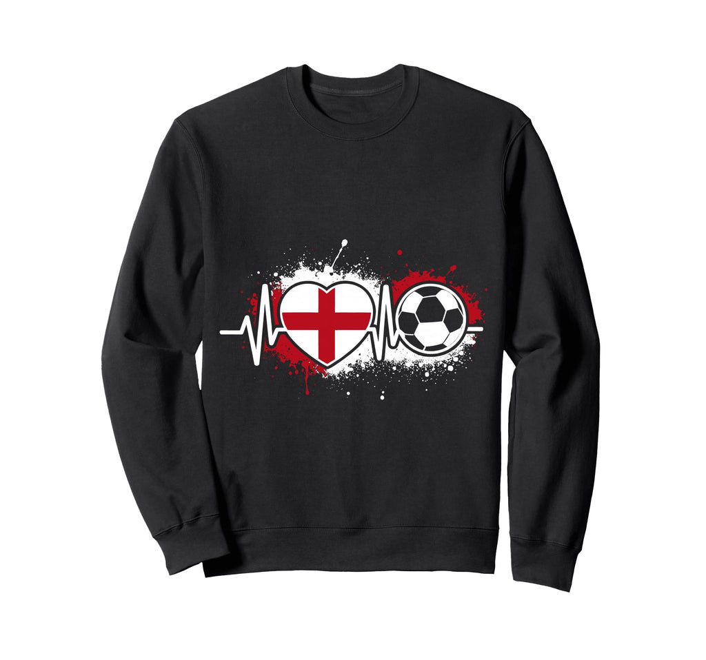 Heartbeat England Soccer Flag Sweatshirt - Minimalist Print for Adults - T-Shirt, Sweatshirt, Hoodie