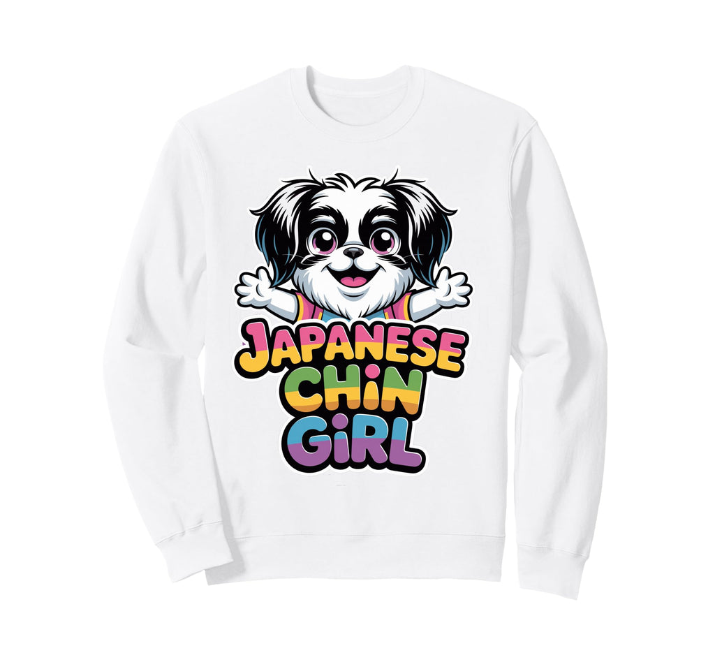 Womens Japanese Chin Toy Canine Cartoon Sweatshirt - Trendy Graphic Unisex - T-Shirt, Sweatshirt, Hoodie