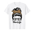 Mom Life Messy Bun Hair Funny Soccer T-Shirt - Minimalist Print Men Women - T-Shirt, Sweatshirt, Hoodie