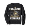 Veteran Papa Bear Dad Usa Flag Sweatshirt - Aesthetic Graphic Men Women - T-Shirt, Sweatshirt, Hoodie