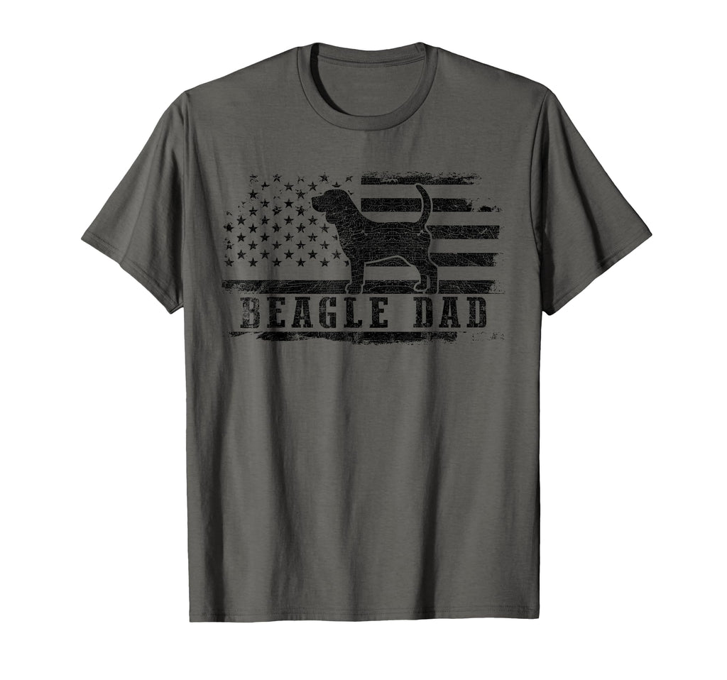 Beagle Dad Distressed American Flag T-Shirt - Novelty Apparel Unisex - T-Shirt, Sweatshirt, Hoodie