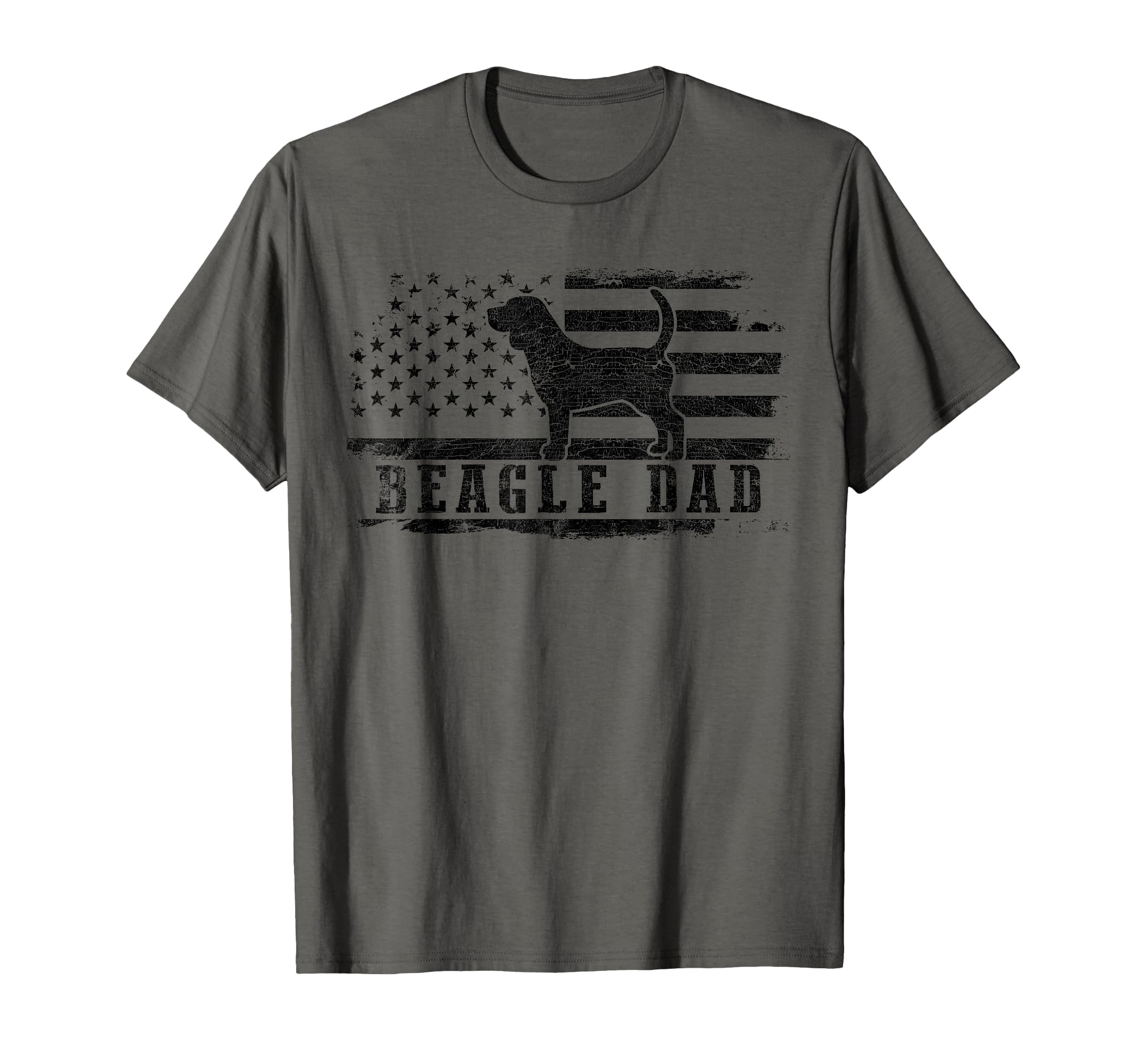 Beagle Dad Distressed American Flag T-Shirt - Novelty Apparel Unisex - T-Shirt, Sweatshirt, Hoodie