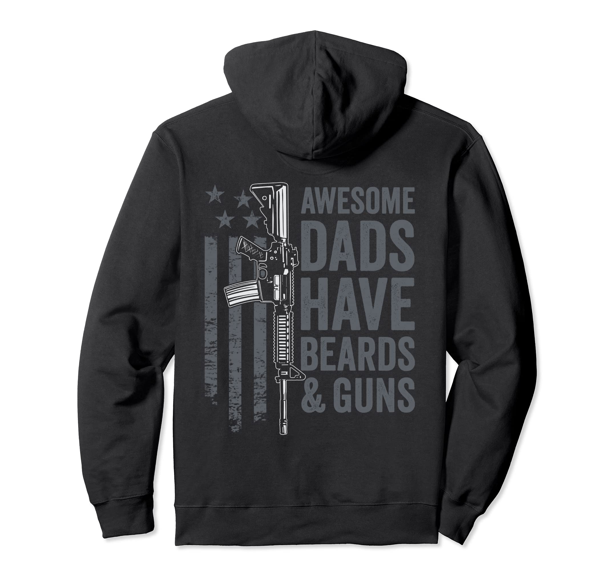 Awesome Dads Have Beards Guns Mens Dad Hoodie - Fun Novelty Design Unisex - T-Shirt, Sweatshirt, Hoodie