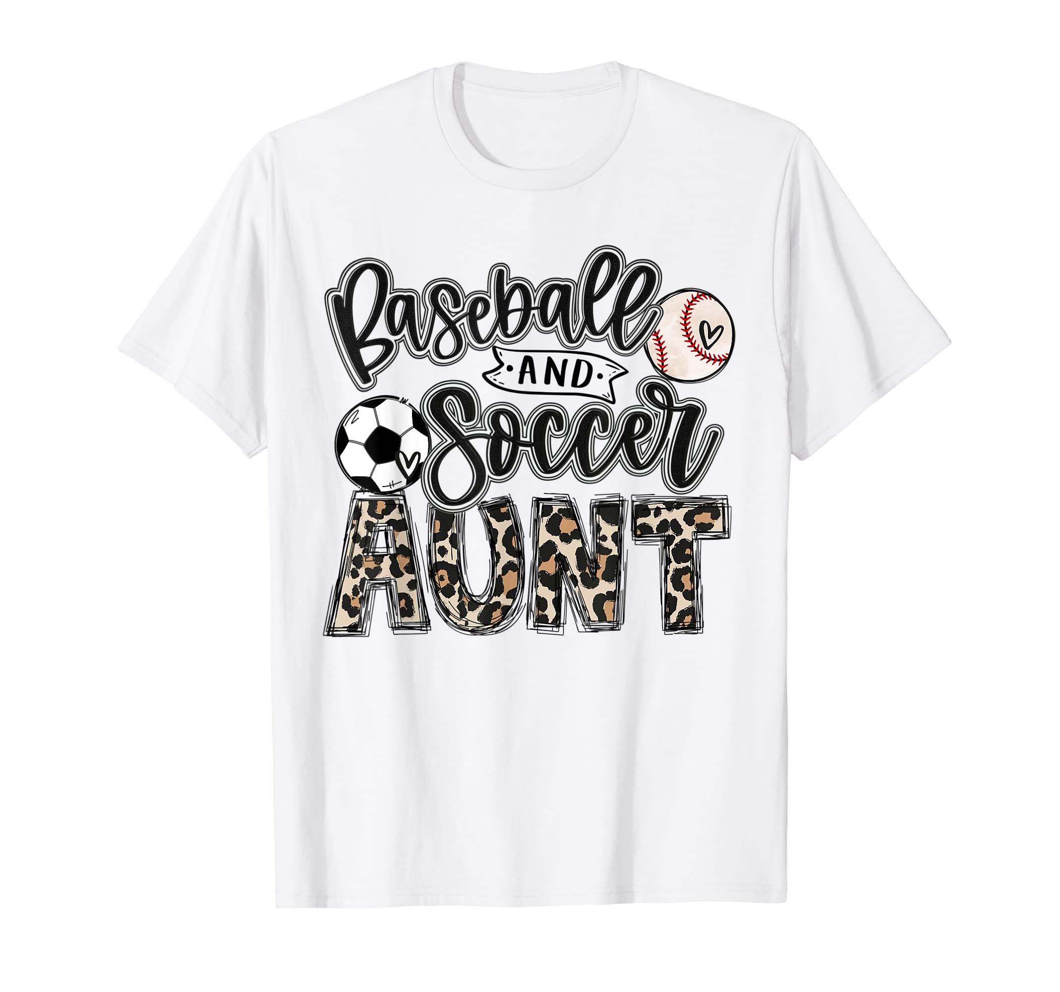 Baseball And Soccer Aunt Both Nephew T-Shirt - Custom Art Print for Adults - T-Shirt, Sweatshirt, Hoodie