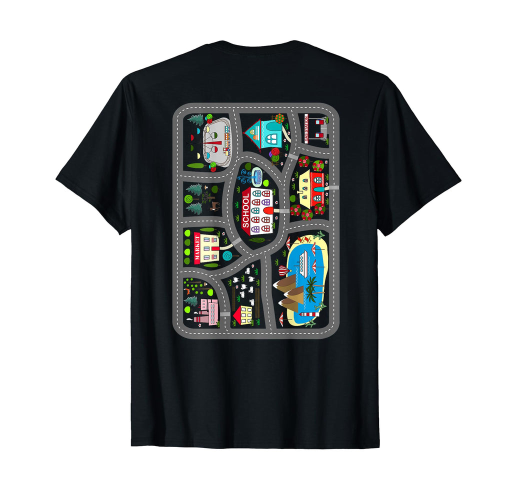 Play Car Dads Back Road Map Race Track T-Shirt - Unique Graphic Unisex - T-Shirt, Sweatshirt, Hoodie