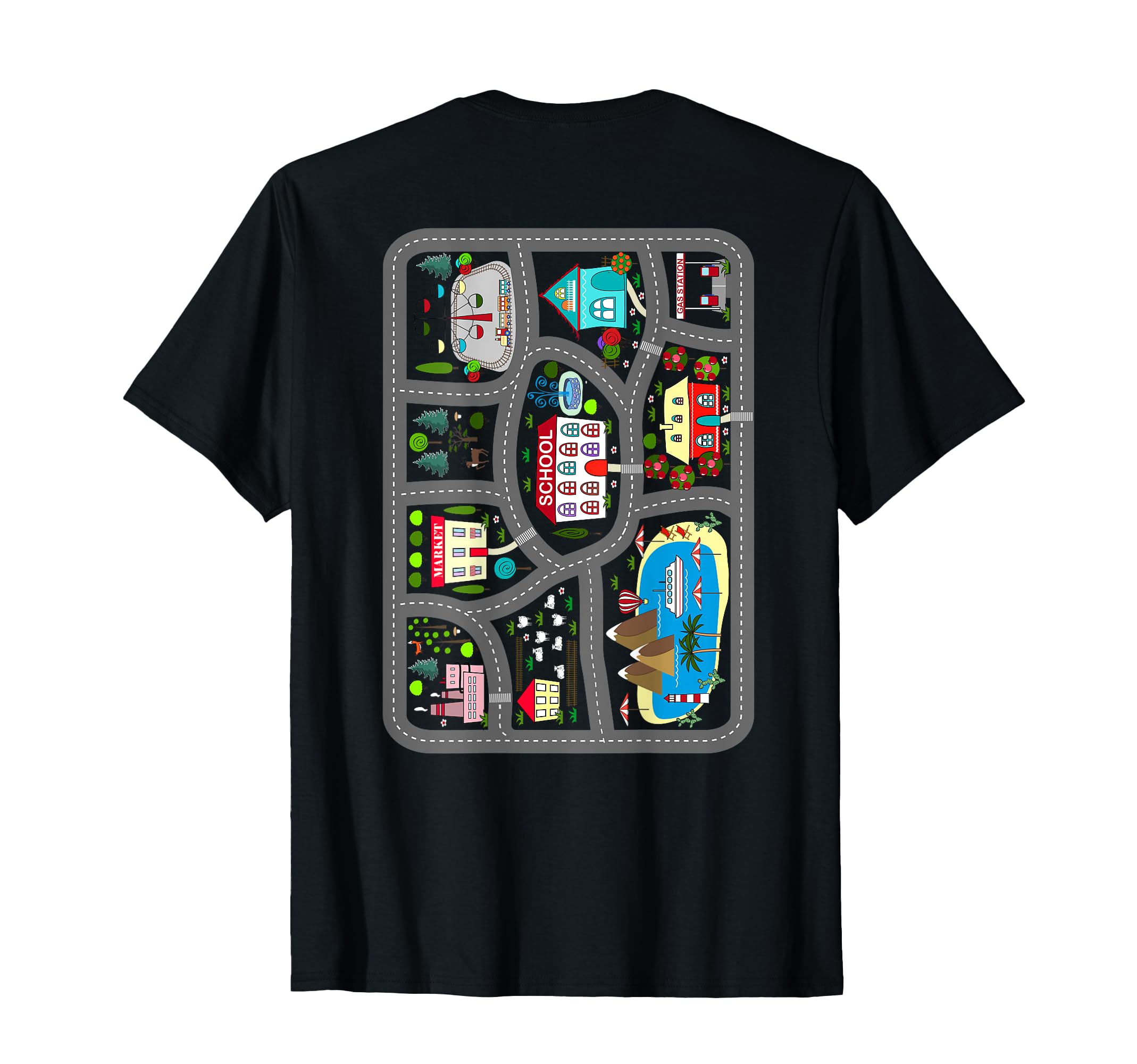 Play Car Dads Back Road Map Race Track T-Shirt - Unique Graphic Unisex - T-Shirt, Sweatshirt, Hoodie