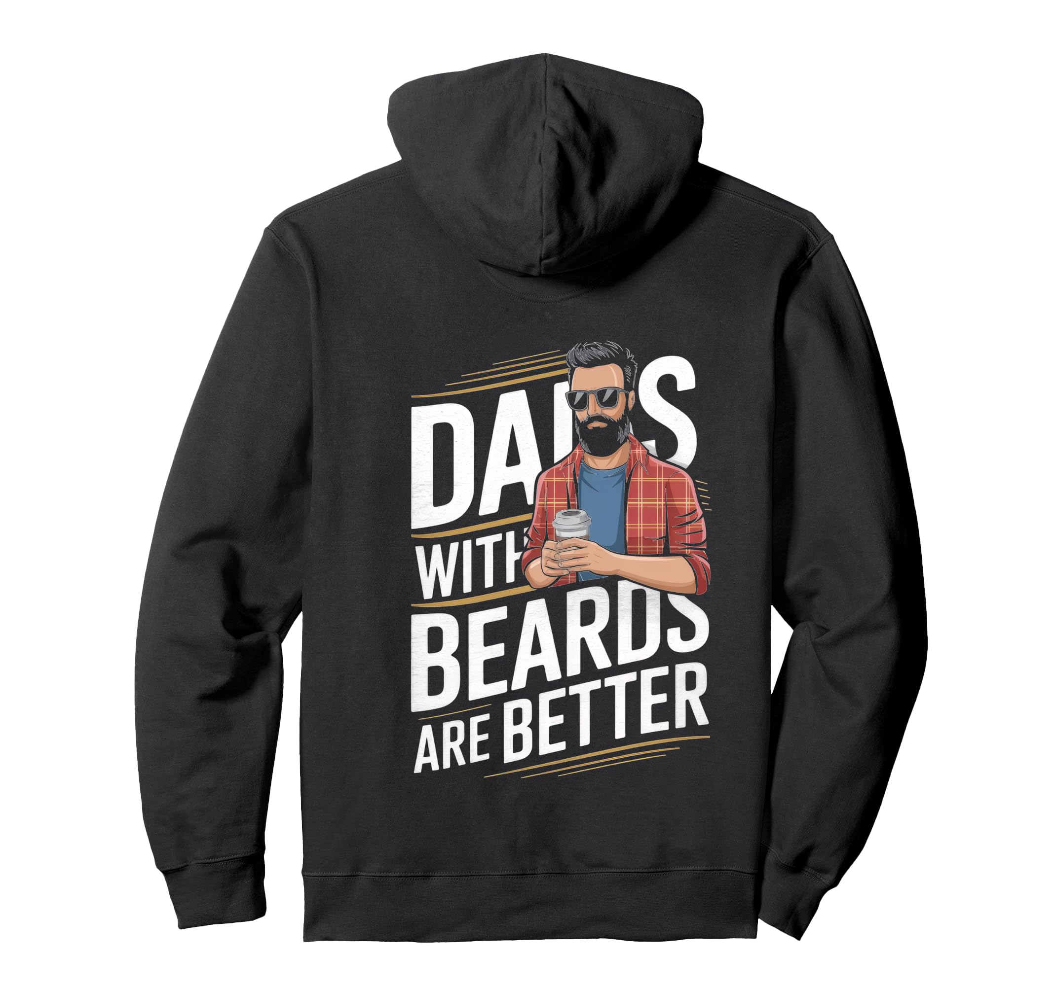 Dads Beards Are Better Coffee Guy Hoodie - Minimalist Print Unisex - T-Shirt, Sweatshirt, Hoodie