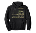 Twin Dad Camo Usa Flag Twin Dad Hoodie - Casual Everyday Wear for Adults - T-Shirt, Sweatshirt, Hoodie