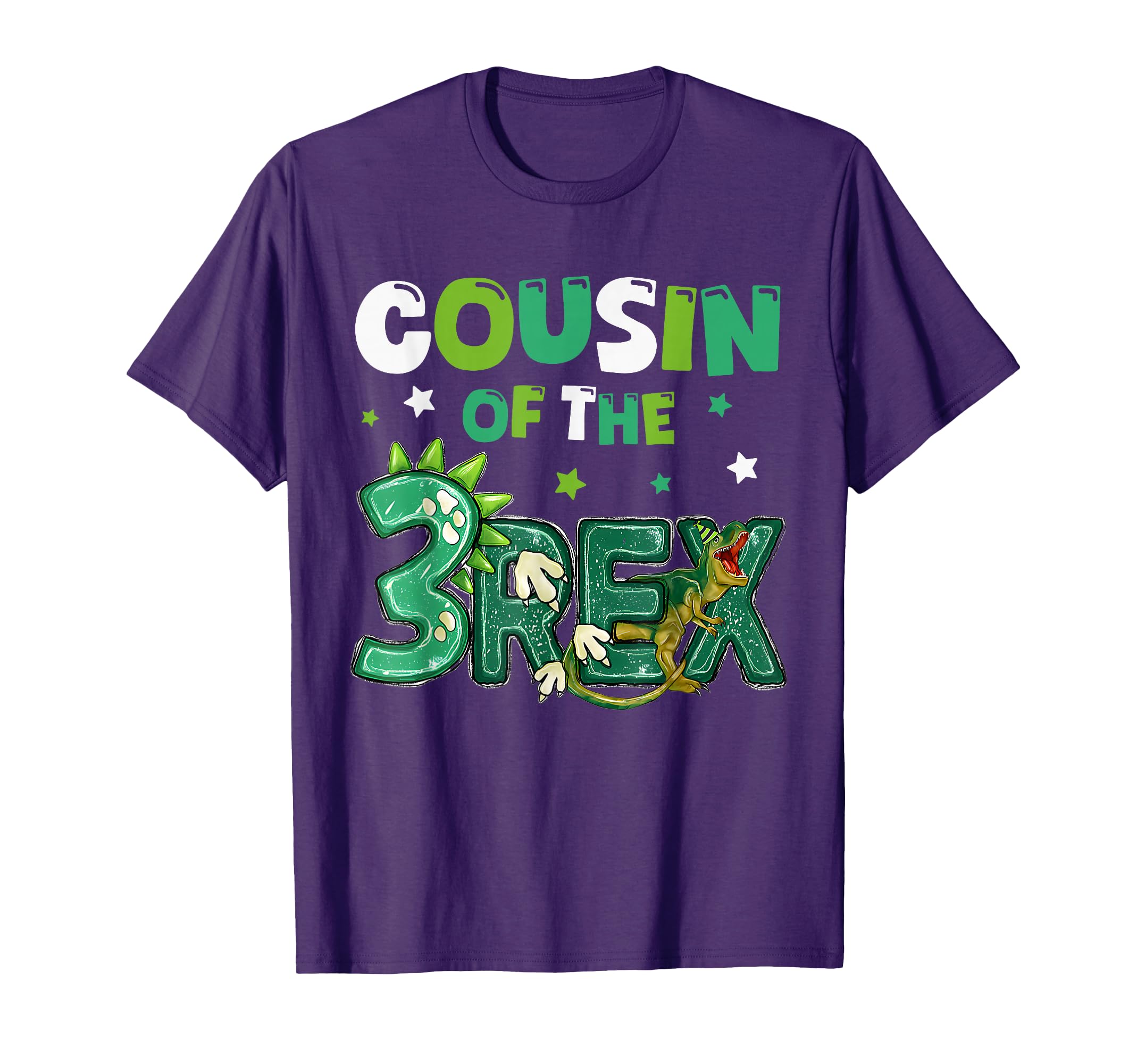 Cousin Three Rex Birthday Dinosaur T-Shirt - Graphic Print Men Women - T-Shirt, Sweatshirt, Hoodie