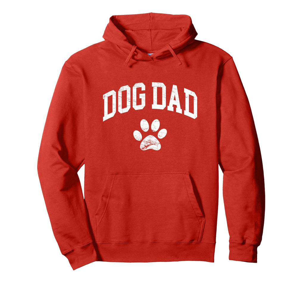 Dog Dad Distressed Funny Dog Paw Hoodie - Fun Novelty Design Unisex - T-Shirt, Sweatshirt, Hoodie