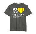 My Heart Is Mound Softball Bat Proud T-Shirt - Fun Novelty Design Unisex - T-Shirt, Sweatshirt, Hoodie