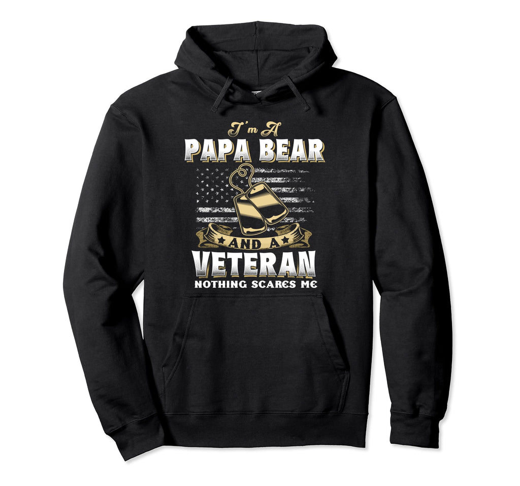 Veteran Papa Bear Dad Usa Flag 4Th July Hoodie - Fun Novelty Design Unisex - T-Shirt, Sweatshirt, Hoodie