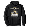 Veteran Papa Bear Dad Usa Flag 4Th July Hoodie - Fun Novelty Design Unisex - T-Shirt, Sweatshirt, Hoodie