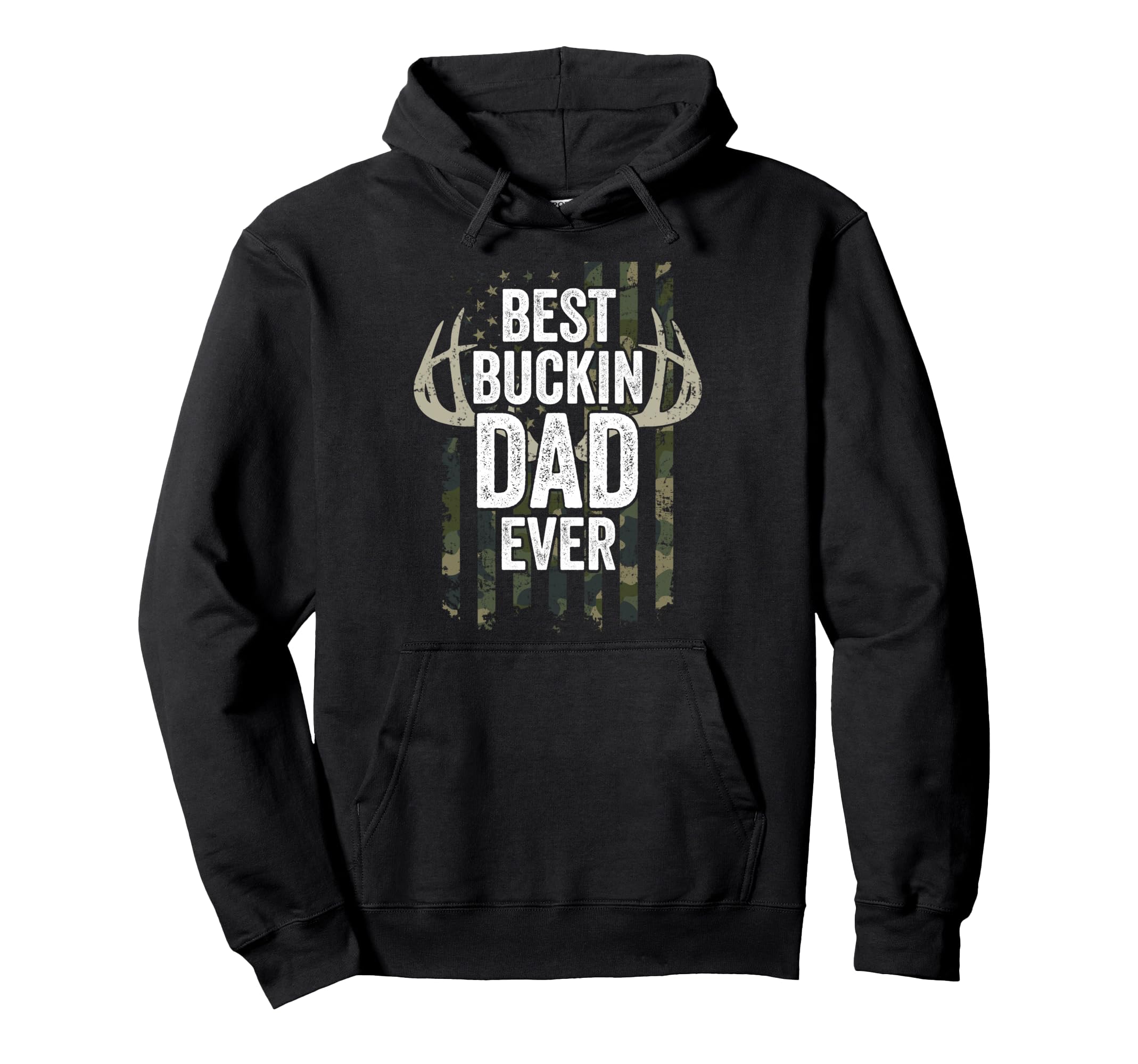 Best Buckin Dad Ever Whitetail Buck Deer Hoodie - Graphic Print for Adults - T-Shirt, Sweatshirt, Hoodie