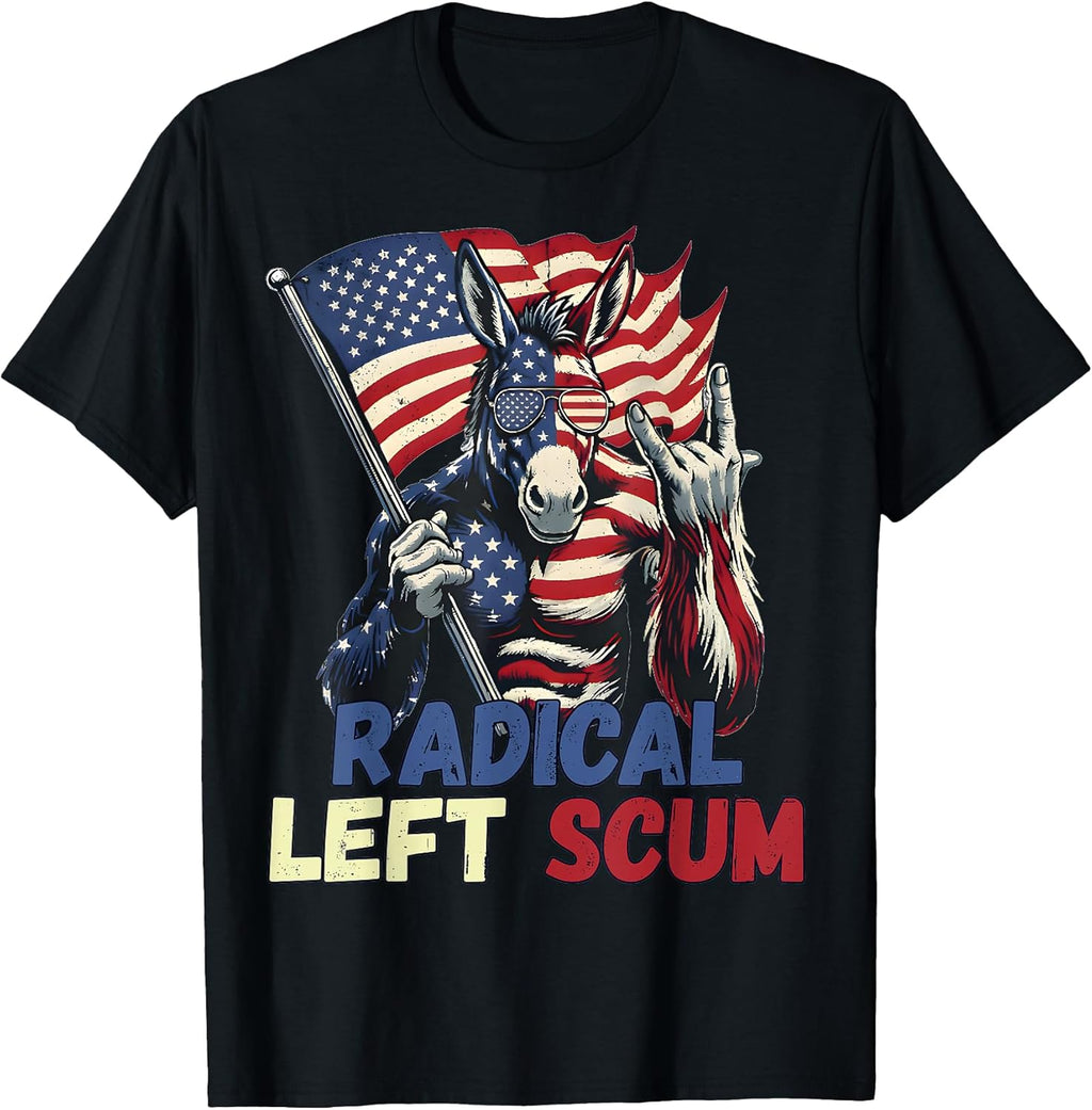 Radical Left Scum American Donkey Political Sarcastic - Adult & Kids T-Shirts, Sweatshirts & Hoodies apparel design preview 1