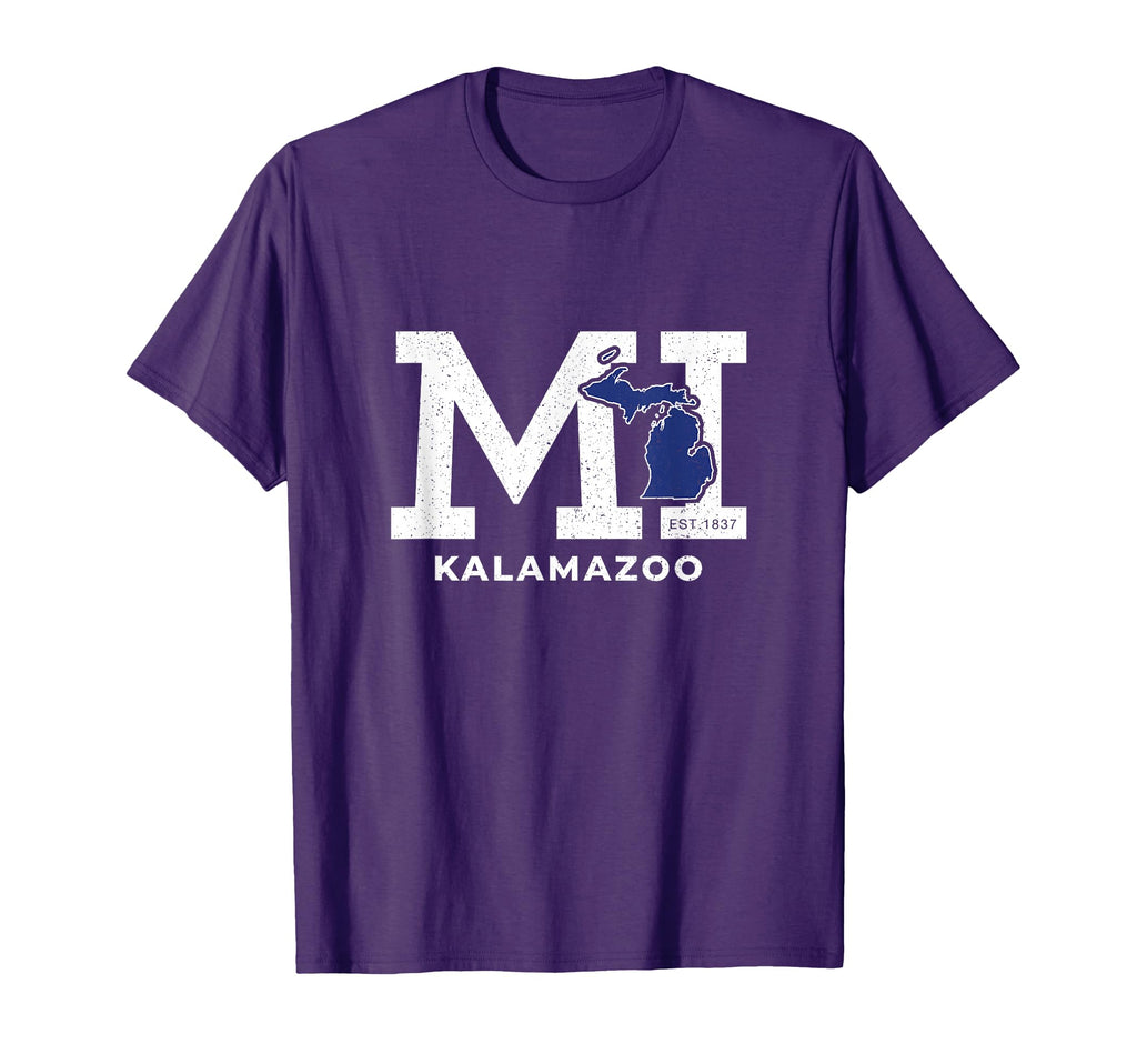 Kalamazoo Michigan Mi Block Letters T-Shirt - Novelty Apparel for Adults - T-Shirt, Sweatshirt, Hoodie