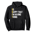 Funny Twins Dad Twin Daddy Expecting Hoodie - Minimalist Print Men Women - T-Shirt, Sweatshirt, Hoodie