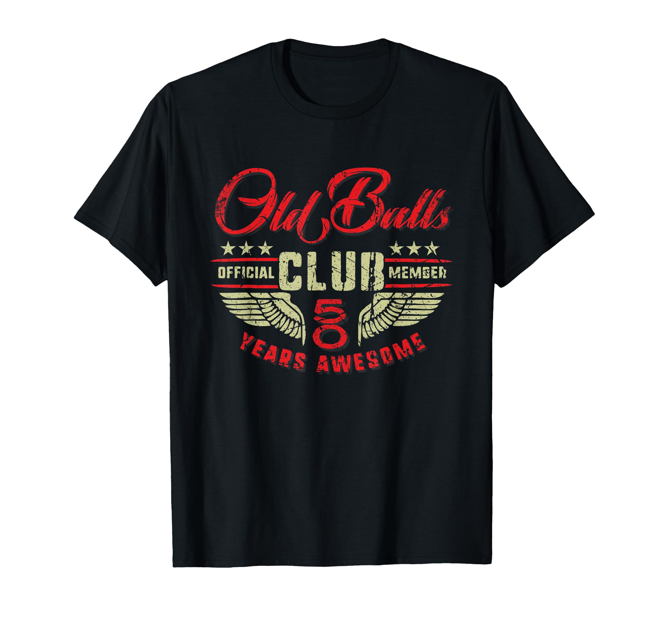 50 Years Awesome Birthday Old Balls T-Shirt - Minimalist Print for Adults - T-Shirt, Sweatshirt, Hoodie