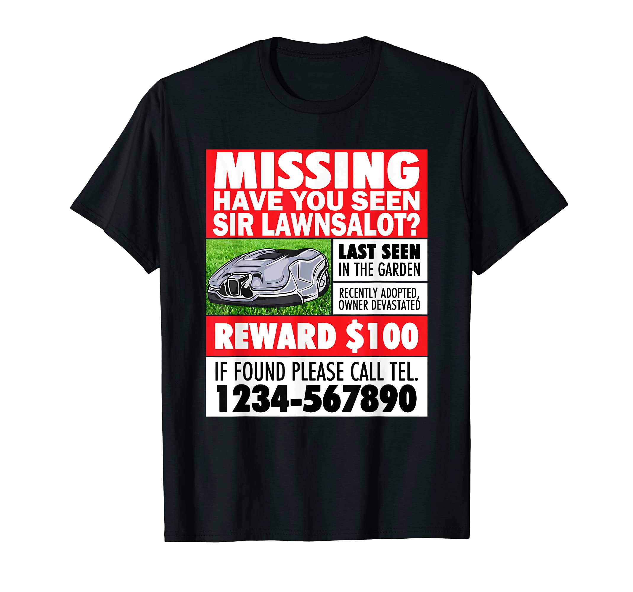 Missing Lawn Mower Robot Funny T-Shirt - Streetwear Style Men Women - T-Shirt, Sweatshirt, Hoodie