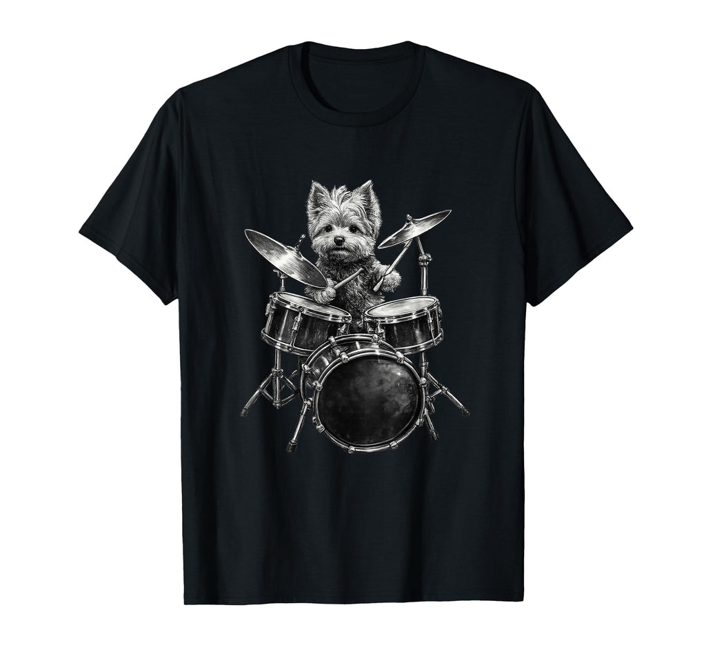 Hilarious Yorkshire Terrier Drummer T-Shirt - Streetwear Style Men Women - T-Shirt, Sweatshirt, Hoodie