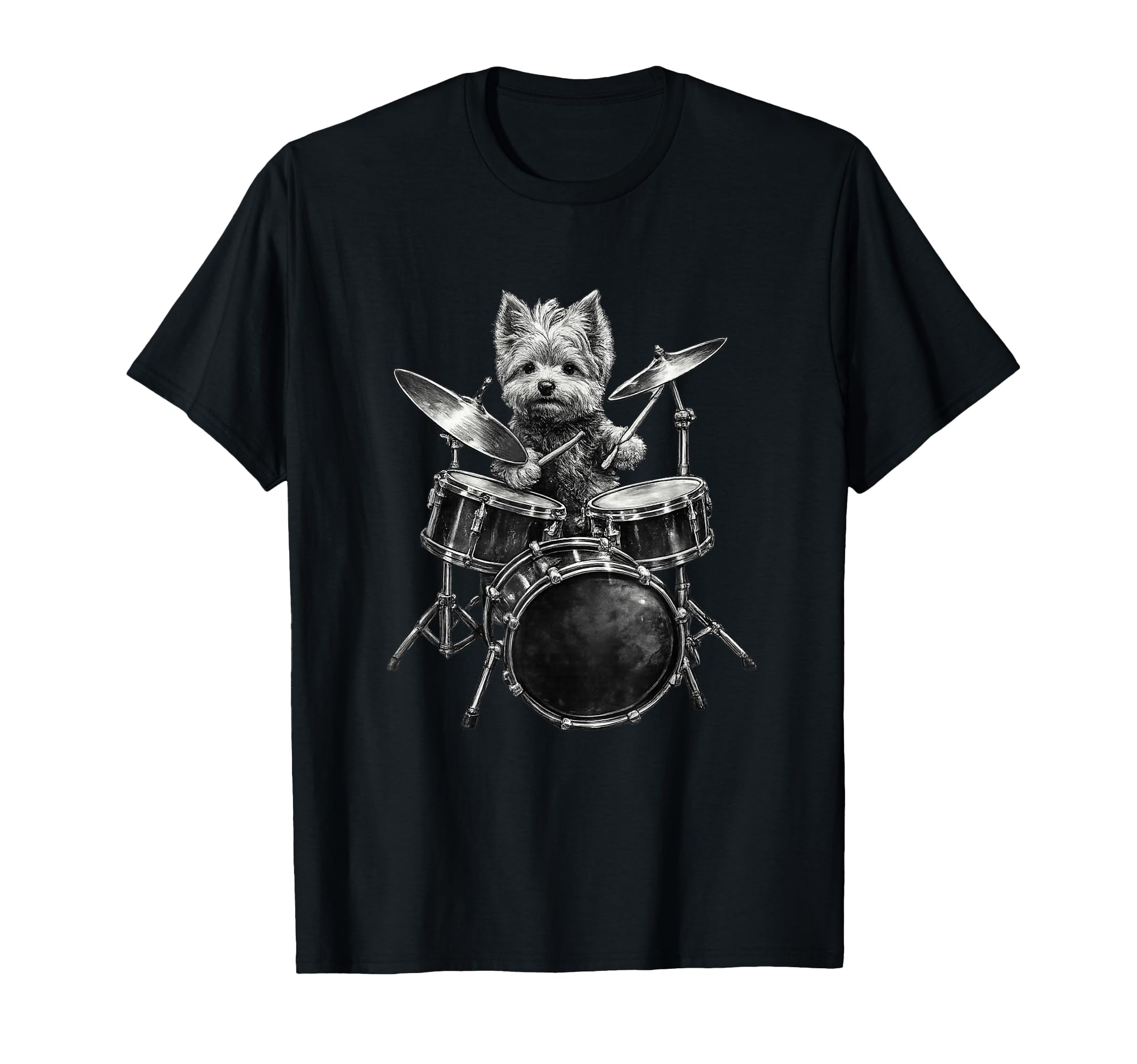 Hilarious Yorkshire Terrier Drummer T-Shirt - Streetwear Style Men Women - T-Shirt, Sweatshirt, Hoodie