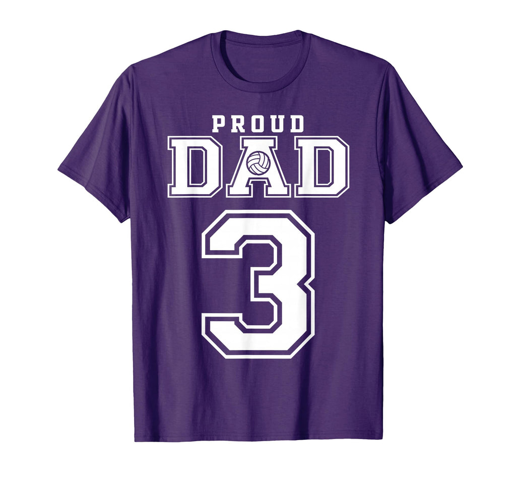 Custom Proud Volleyball Dad Number 3 T-Shirt - Casual Everyday Wear Unisex - T-Shirt, Sweatshirt, Hoodie