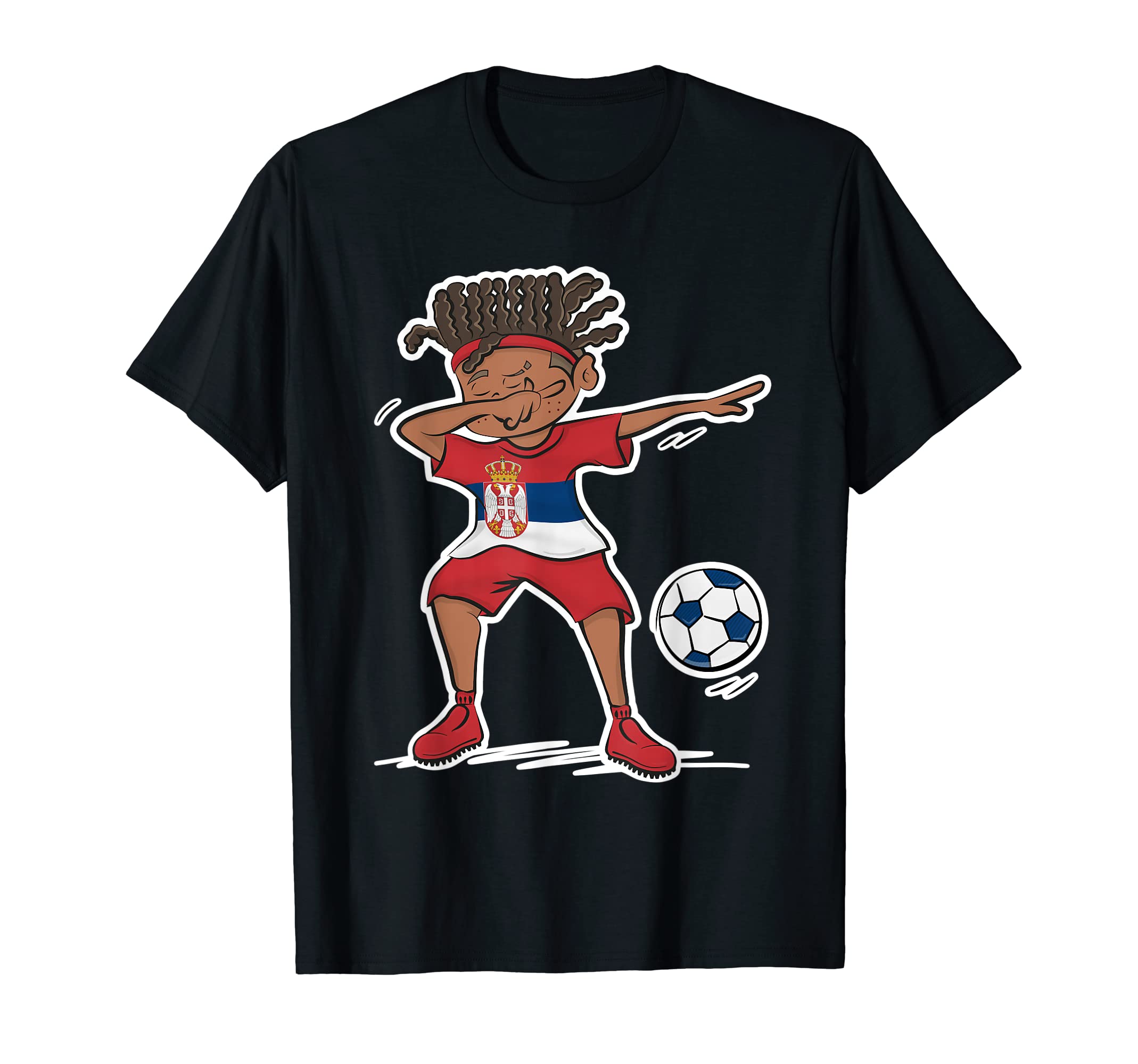 Dabbing Serbia Soccer Jersey Serbian T-Shirt - Trendy Graphic Men Women - T-Shirt, Sweatshirt, Hoodie
