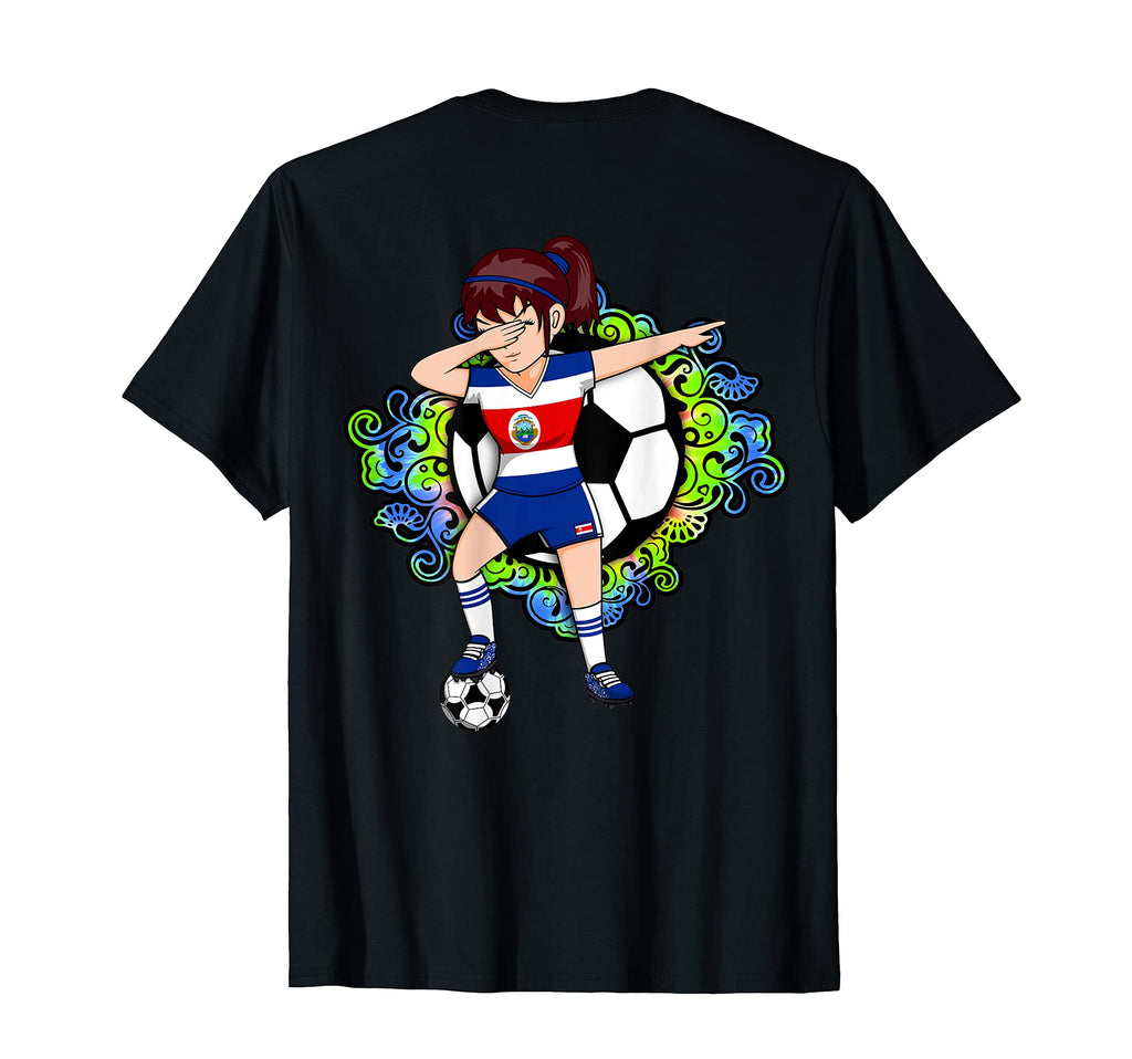 Dabbing Soccer Costa Rica Jersey Floral T-Shirt - Trendy Graphic Men Women - T-Shirt, Sweatshirt, Hoodie