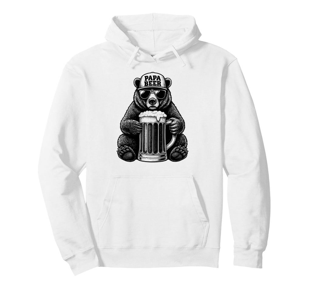 Papa Beer Funny Dad Bear Drinking Hoodie - Aesthetic Graphic Men Women - T-Shirt, Sweatshirt, Hoodie