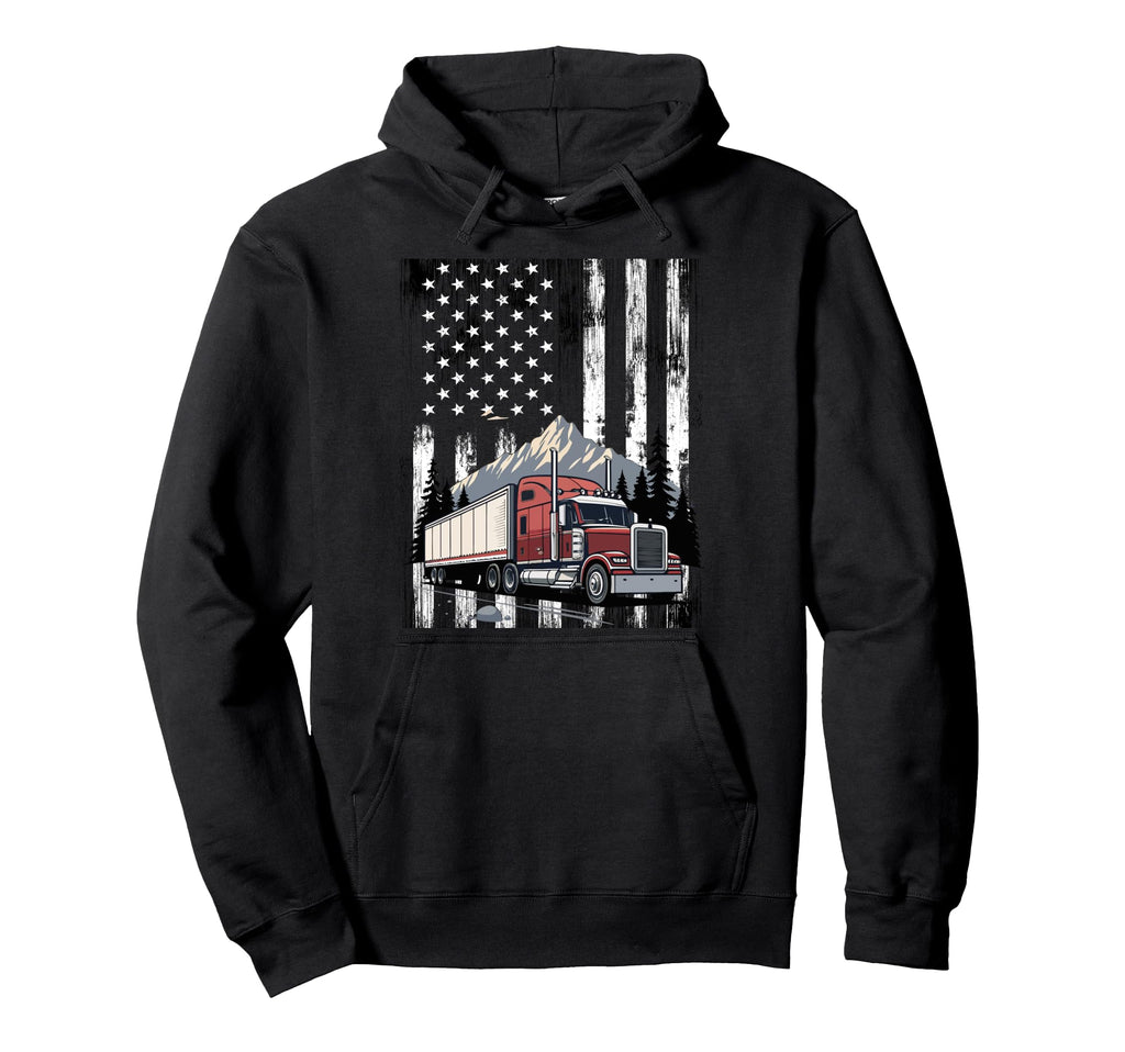 Trucker Grandpa Dad Truck Driver Art Hoodie - Unique Graphic for Adults - T-Shirt, Sweatshirt, Hoodie