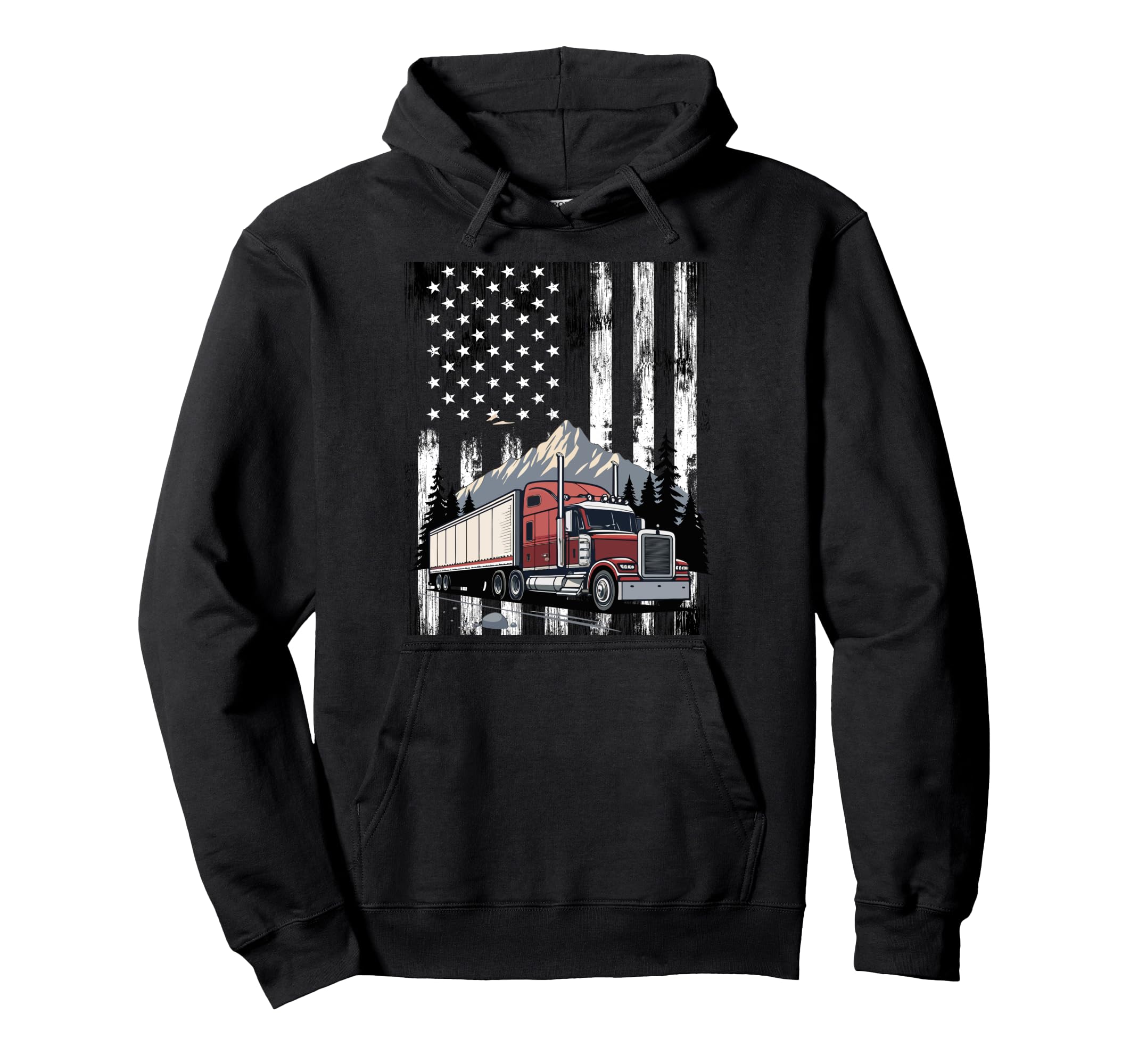 Trucker Grandpa Dad Truck Driver Art Hoodie - Unique Graphic for Adults - T-Shirt, Sweatshirt, Hoodie