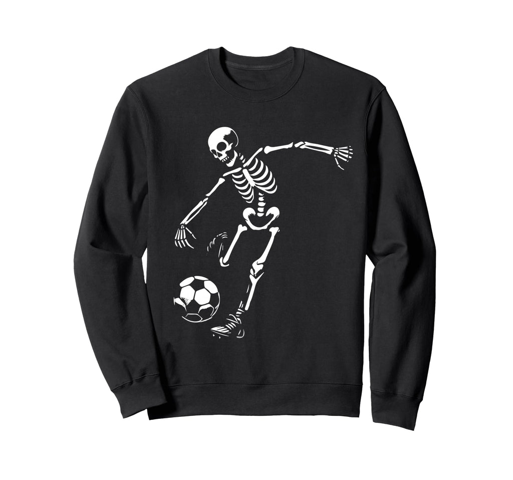 Funny Skeleton Playing Soccer Sweatshirt - Unique Graphic for Adults - T-Shirt, Sweatshirt, Hoodie