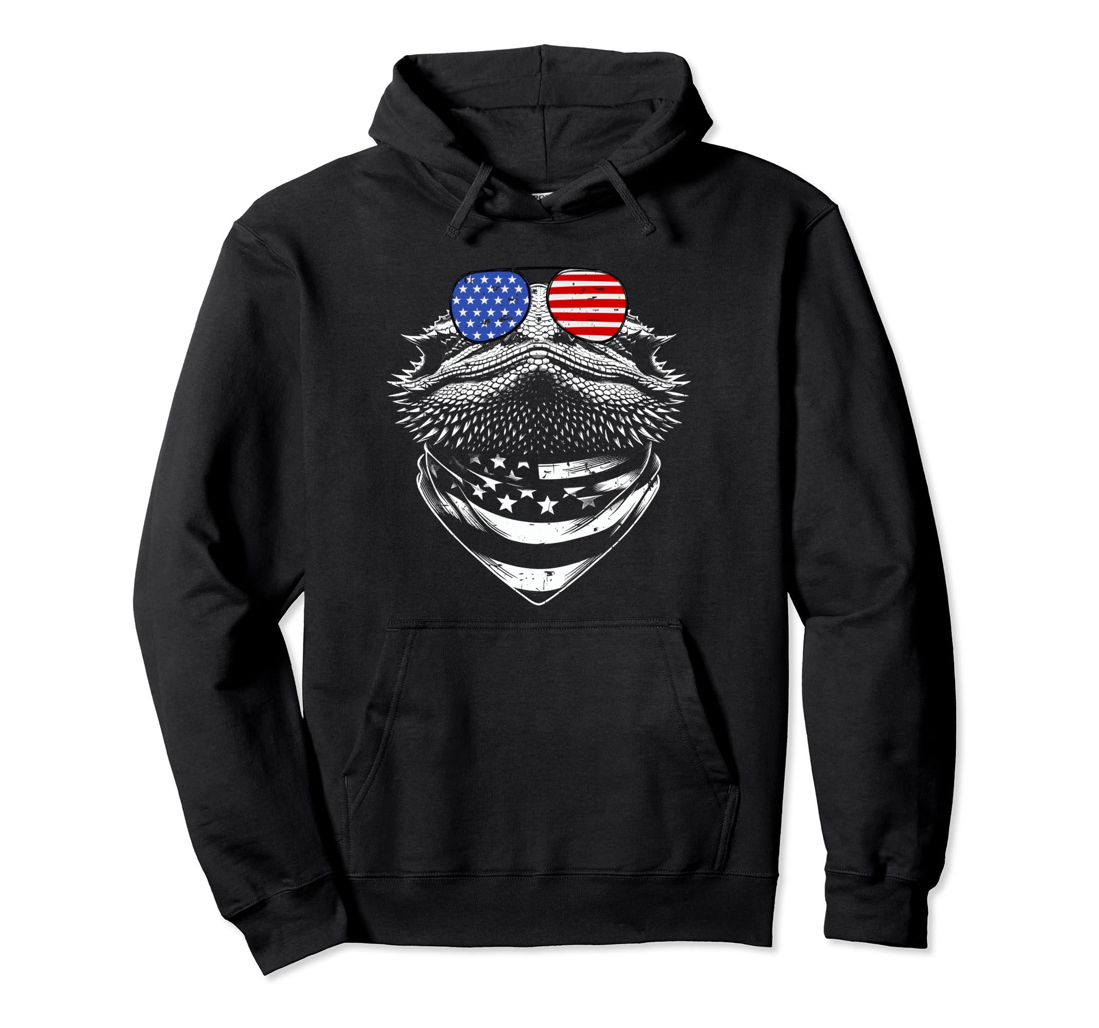 Bearded Dragon Dad Patriotic 4Th July Hoodie - Streetwear Style Unisex - T-Shirt, Sweatshirt, Hoodie