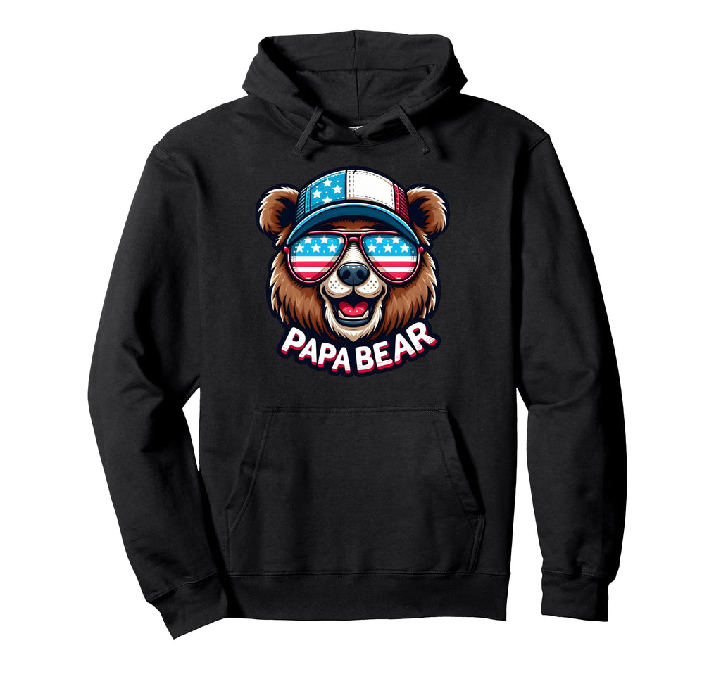 Papa Bear Gifts Funny Birthday Fun Hoodie - Minimalist Print for Adults - T-Shirt, Sweatshirt, Hoodie