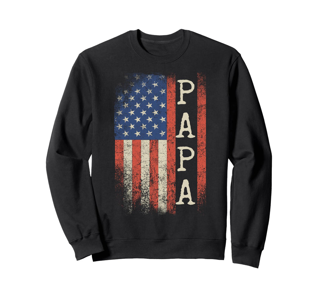 Papa American Flag Patriotic Usa Sweatshirt - Graphic Print for Adults - T-Shirt, Sweatshirt, Hoodie