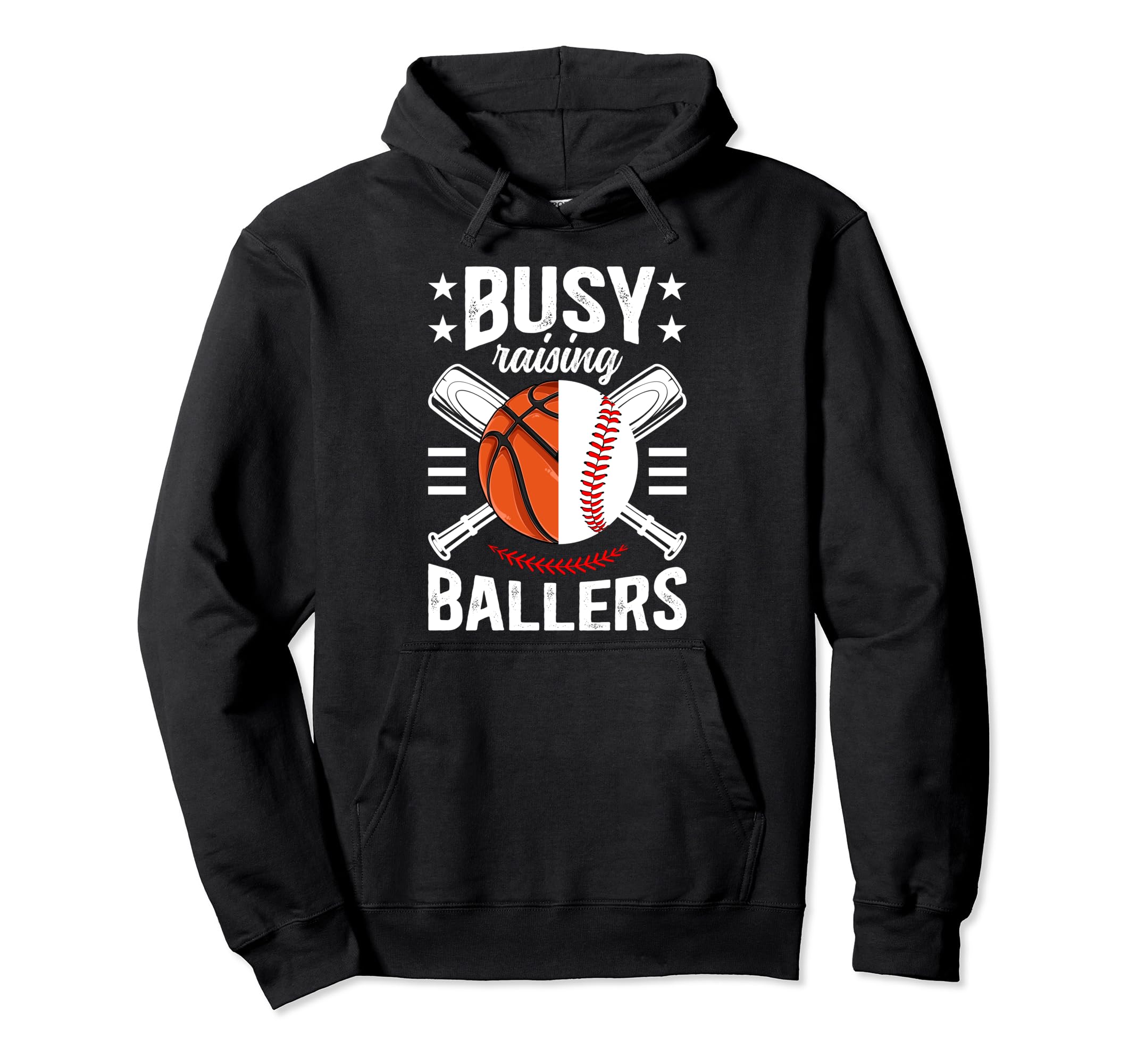 Busy Raising Ballers Baseball Hoodie - Trendy Graphic for Adults - T-Shirt, Sweatshirt, Hoodie