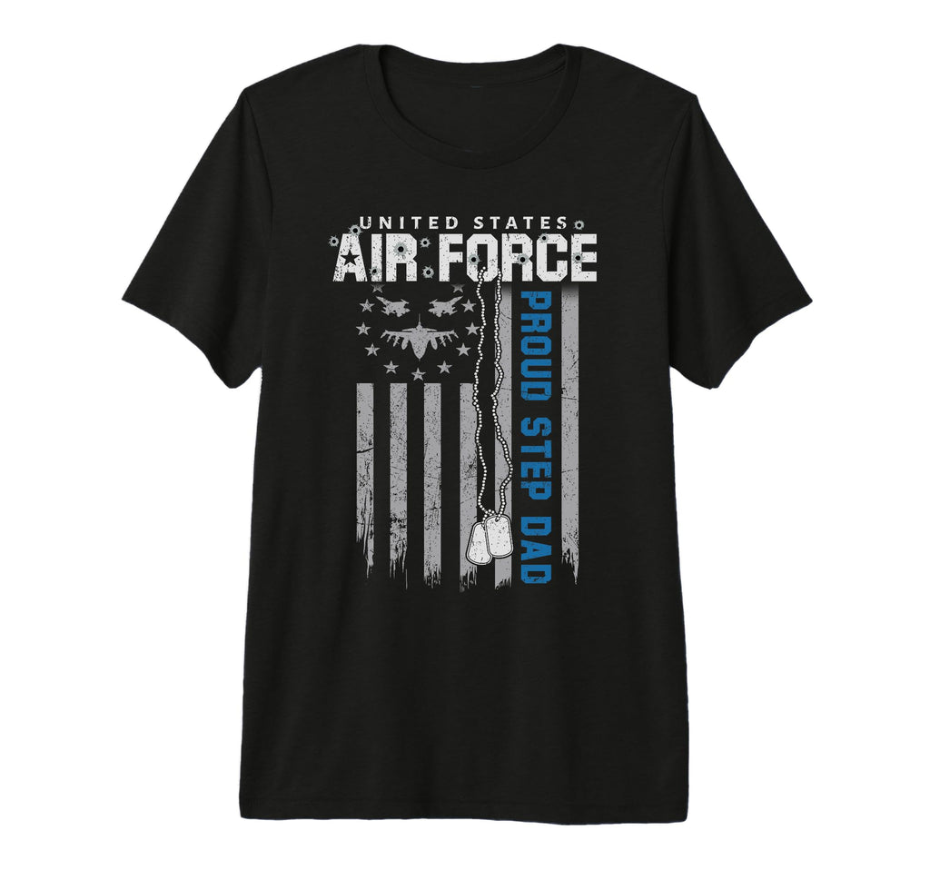 Mens Proud Air Force Step Dad Flag Us T-Shirt - Streetwear Style Men Women - T-Shirt, Sweatshirt, Hoodie