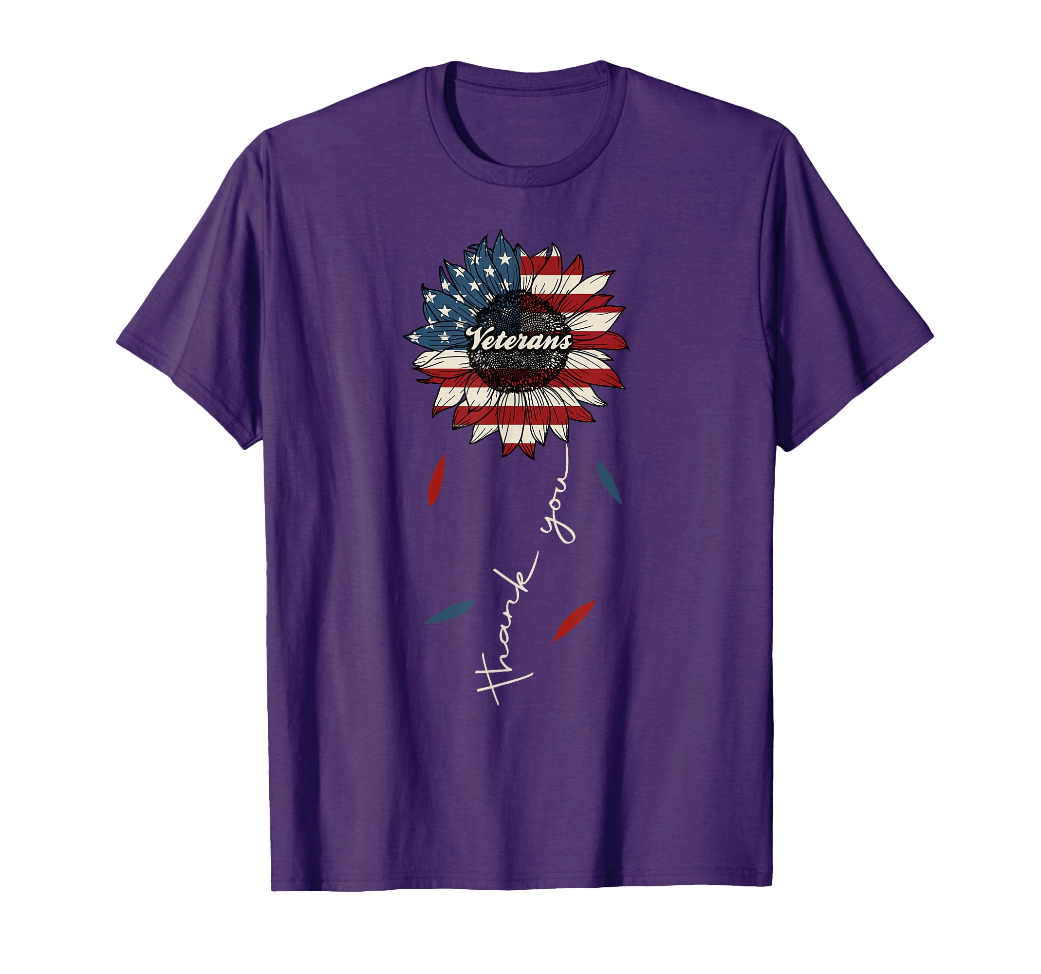 Thank You Veterans Sunflower Us America T-Shirt - Minimalist Print Unisex - T-Shirt, Sweatshirt, Hoodie