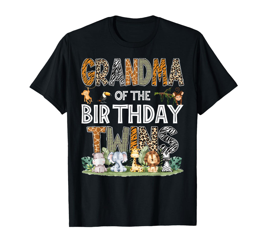 Grandma Birthday Twins Safari Wild T-Shirt - Streetwear Style Men Women - T-Shirt, Sweatshirt, Hoodie