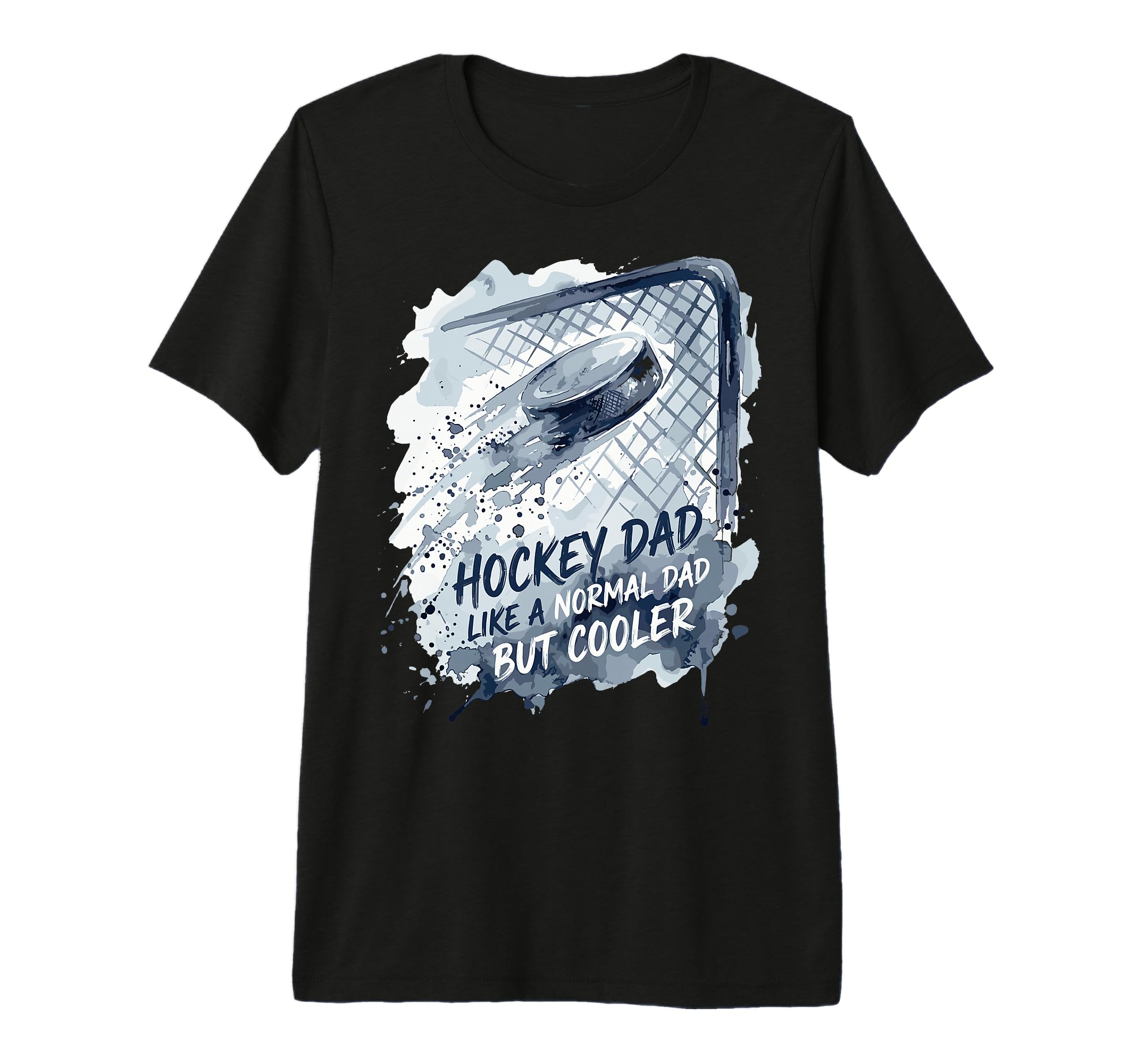 Watercolor Hockey Dad Cooler Ice Puck T-Shirt - Novelty Apparel Men Women - T-Shirt, Sweatshirt, Hoodie