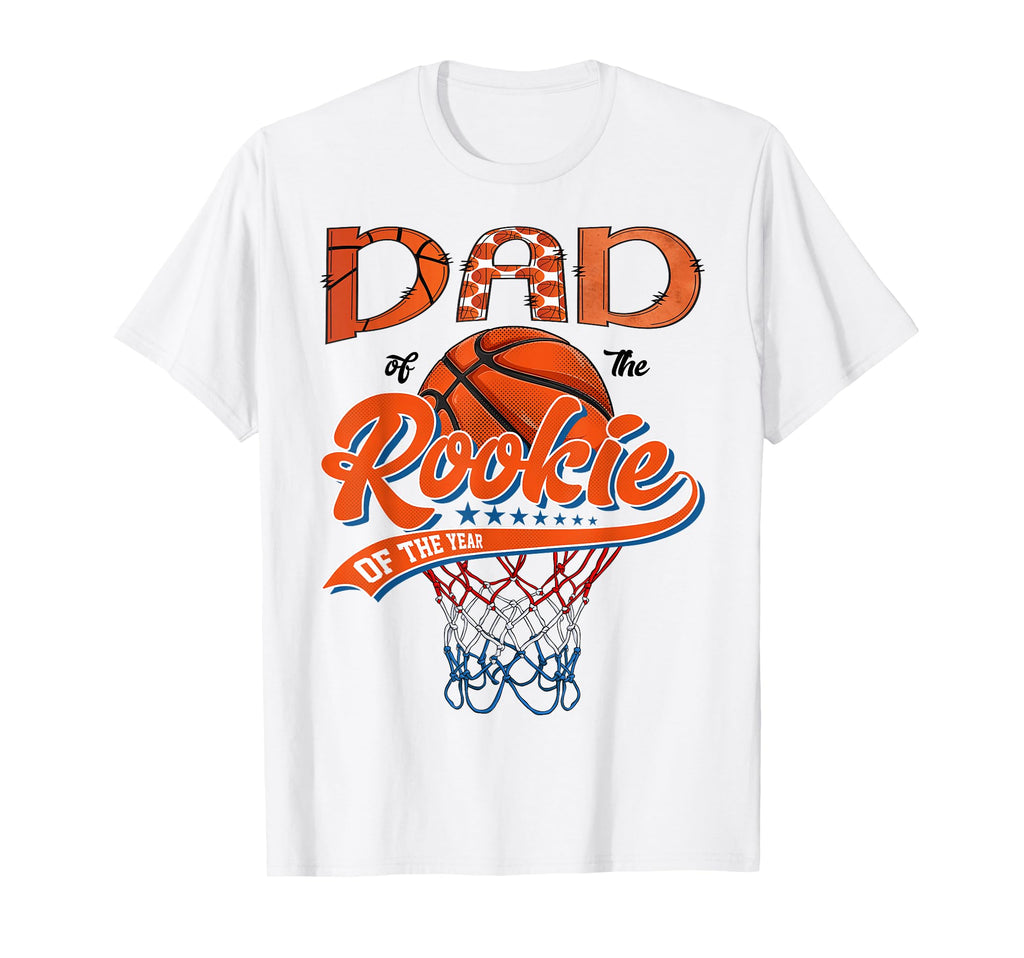 Dad Rookie 1St Basketball Birthday Party T-Shirt - Trendy Graphic Men Women - T-Shirt, Sweatshirt, Hoodie