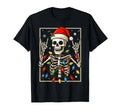 Rocker Skeleton Santa Hat Punk Rock T-Shirt - Trendy Graphic Men Women - T-Shirt, Sweatshirt, Hoodie