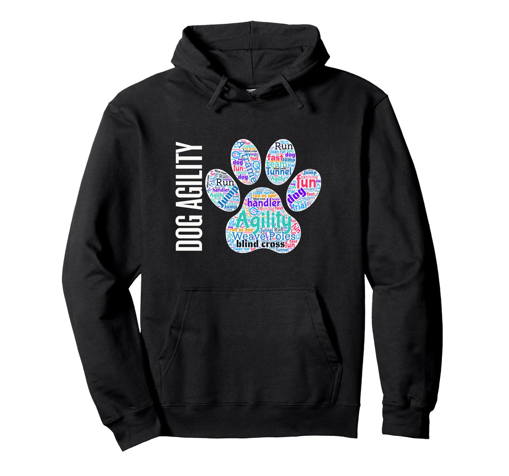 Fun Dog Agility Dog Agility Word Hoodie - Fun Novelty Design for Adults - T-Shirt, Sweatshirt, Hoodie