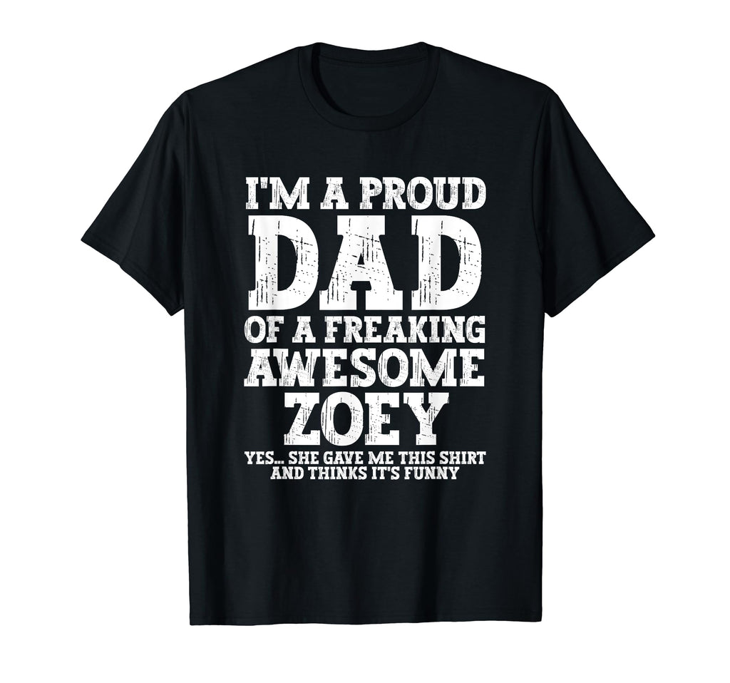 Dad Zoey Personalized Name Funny T-Shirt - Minimalist Print for Adults - T-Shirt, Sweatshirt, Hoodie