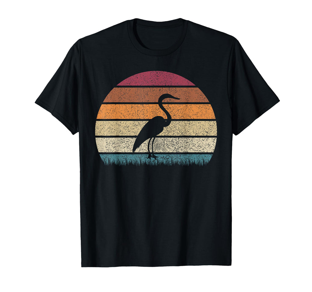 Sunset Grey Heron Bird Lover Silhouette T-Shirt - Trendy Graphic Unisex - T-Shirt, Sweatshirt, Hoodie